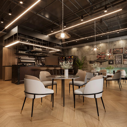 Luxurious Upholstered Dining Room Chairs Set, Microfiber Silicone Leather, 2 Colors, Kitchen Chairs