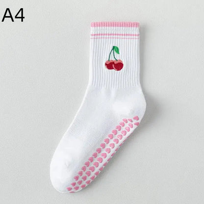 Cotton Breathable Mid-calf Yoga Socks Anti-slip Sports Socks Pilates Socks Dance Fitness Training Socks