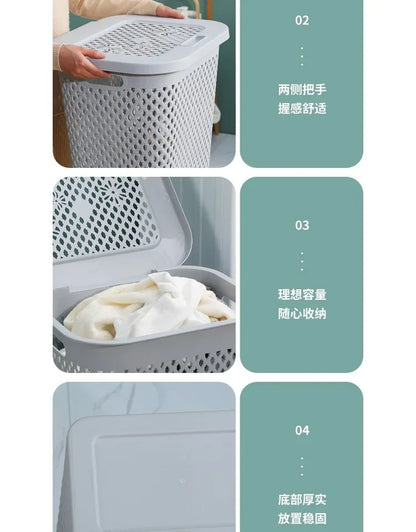 Multi-functional Plastic Household Dirty Laundry Baskets Bathroom Clothes Storage Bucket Living Room Children Toy Basket