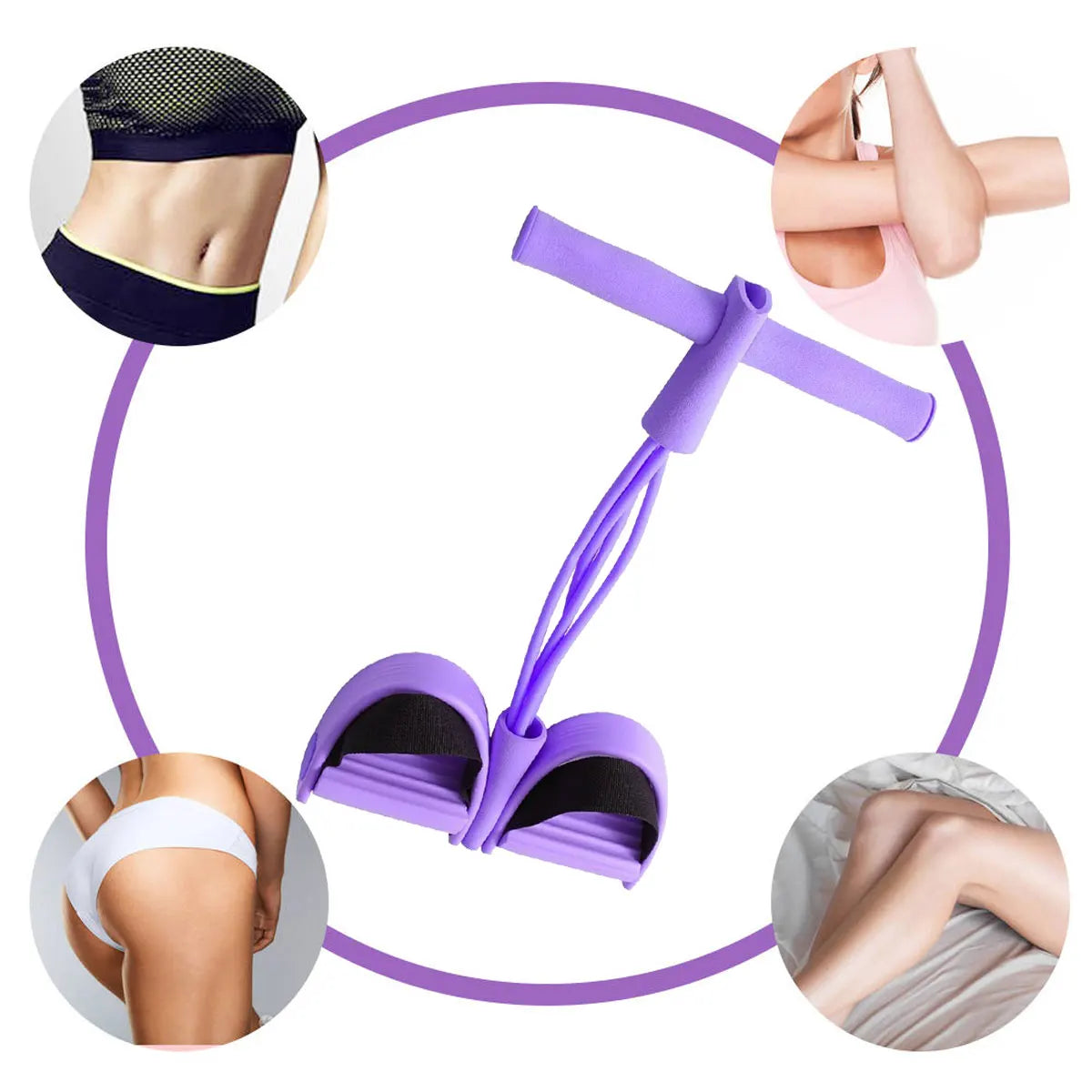 Tension Rope Sit-up Handle Waist Abdomen Exercise Training Elastic Yoga Pedal Puller Resistance Band Fitness Equipment