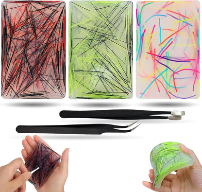 Skin Picking Fidget Toys Silicone Sensory Picky Pad with Tweezer Anxiety Stress Relief Hair Pulling Sensory Toys for Kids Adult
