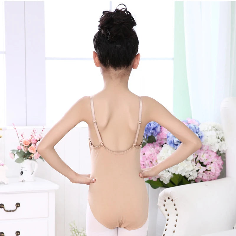 Children Ballet  M-2XL Costume Jumpsuits Seamless Camisole Skin Color Gymnastics Leotard Girls Kids Dance Ballet Underwear