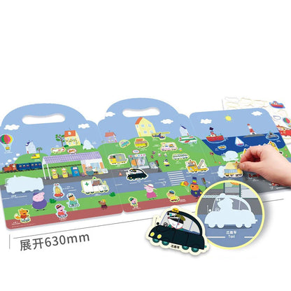Peppa Pig Jelly Sticker Book Children's Cartoon Sticker Sticker 3-6 Year Old Girl Sticker Quiet Book Educational Toys