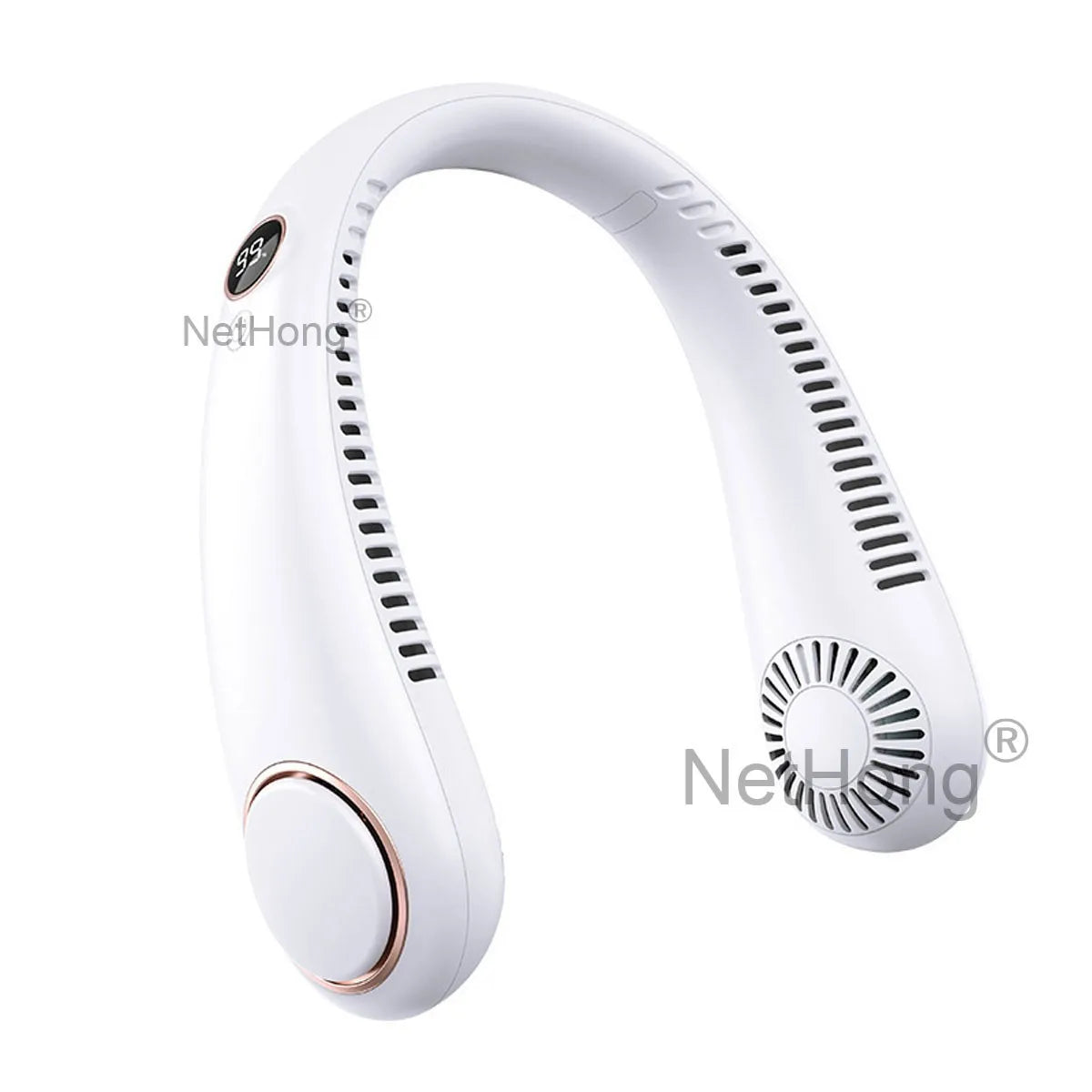 Digital Display Portable Neck Fan USB Rechargeable Wearable Travel Fans`