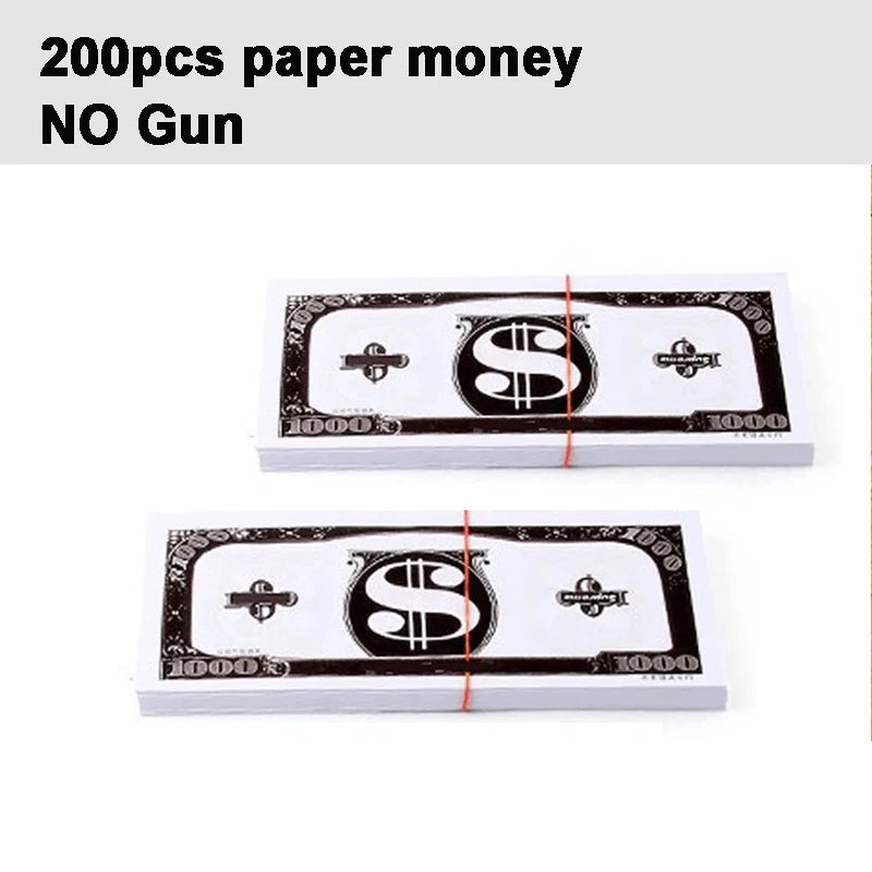 Shoot Money Gun Toy Funny Party Game Shoot Pistol Paper Money Wedding Birthday Christmas Decoration Shooter Throwing Kids Toys
