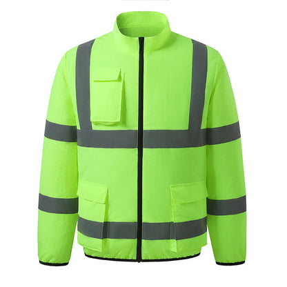 Summer Cooling Workwear With Reflective Strips Long Sleeve Fan Powered Air Conditioner Uniform Outdoor Work Cooling Clothes