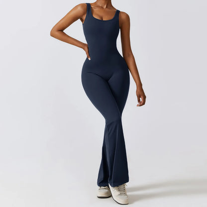 Women's Sexy Yoga Jumpsuit - One Piece Workout Tracksuit with Push Up Support