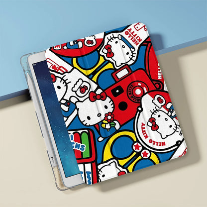 HelloKitty Schutzhülle für iPad Pro 11 Zoll, iPad Air 2024, iPad Air 5/4 10,9 Zoll, iPad Air 7/8 10,2 Zoll, iPad Air 3 10,5 Zoll und iPad mini 6/5/4 mit Stifthalter