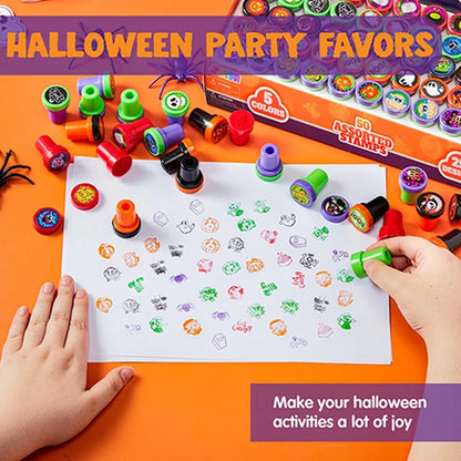 12/24pcs Creative Cartoon Pumpkin Bat Seal Halloween Party Toy Children Birthday Party Small Gifts Kids Favour Gift Bag Fillers