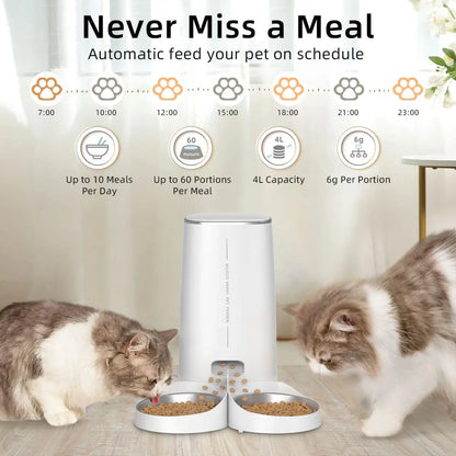 ROJECO WiFi Smart Pet Feeder — Automatic Cat & Dog Food Dispenser with App Control