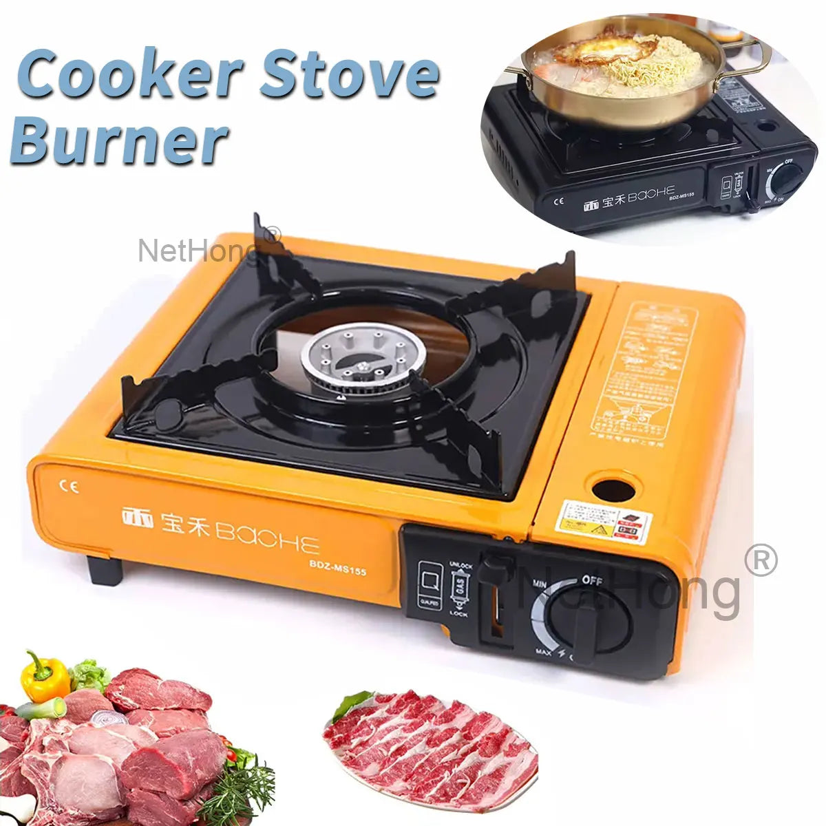 Portable Camping Gas Stove Single Burner Cooker BBQ Outdoor Heater Gas Camping~