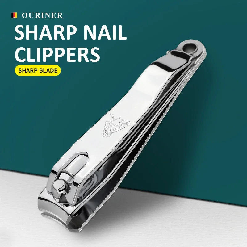 Ouriner Nail Clippers Stainless Steel Sharpest Nail Cutter Duty Curved Edge for Adult Men Women Swing Out Nail Cleaner/File
