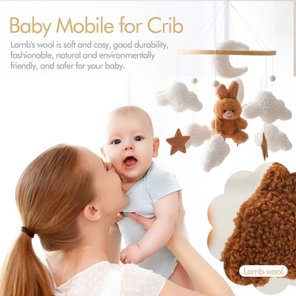 Baby Crib Mobile Bed Bell Toys Musical Rattle Educational Toys Bed Bell Newborn Mobile Bed Bell Bracket Baby Hanging Toys Holder