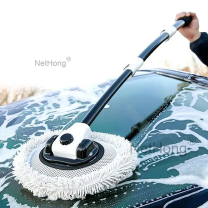 Adjustable Telescopic Car Wash Brush Kit Mop Long Handle Cleaning Tool 15°bend`