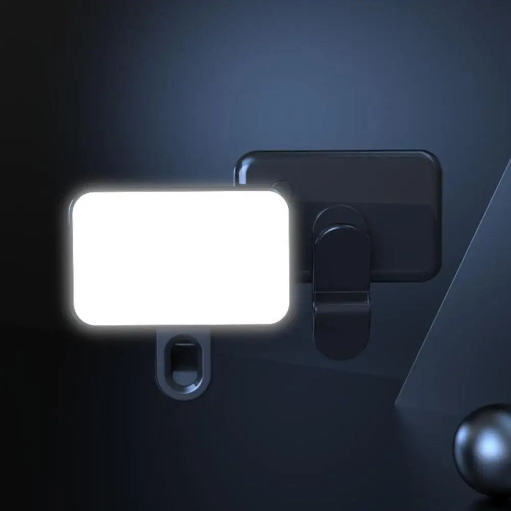 Portable LED Selfie Fill Light Rechargeable 3 Modes Adjustable Brightness Clip On For Phone, Laptop, Tablet Meeting, Make Up