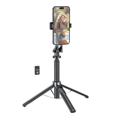 HOCO K21 Aluminum Alloy Live Broadcast Holder Wireless Selfie Stick with Bluetooth Remote Extendable Tripod Support PTZ Function
