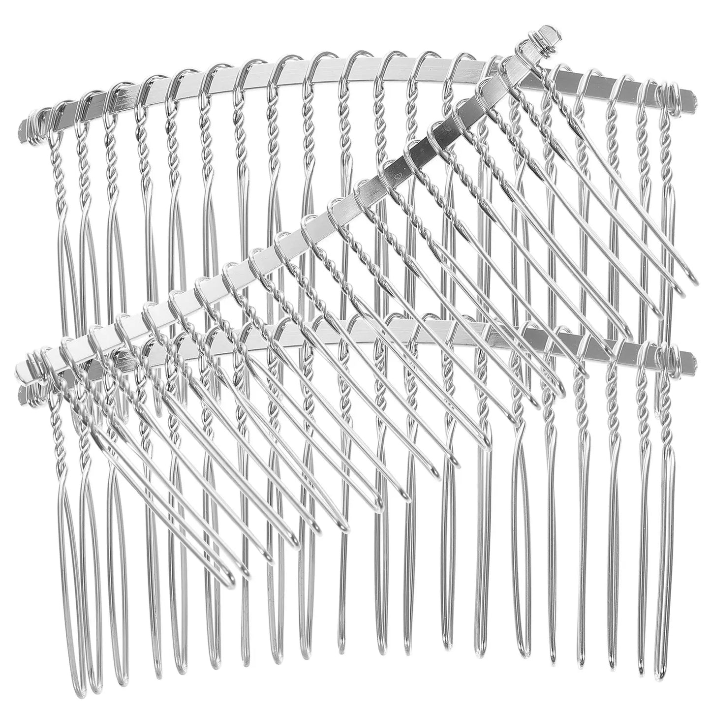 3 Pcs Iron Hair Comb 7 8cm Silver Metal Wire 20 Teeth Bridal Veil Comb Wedding Headdress Craft Hairpiece DIY Accessory For Pins