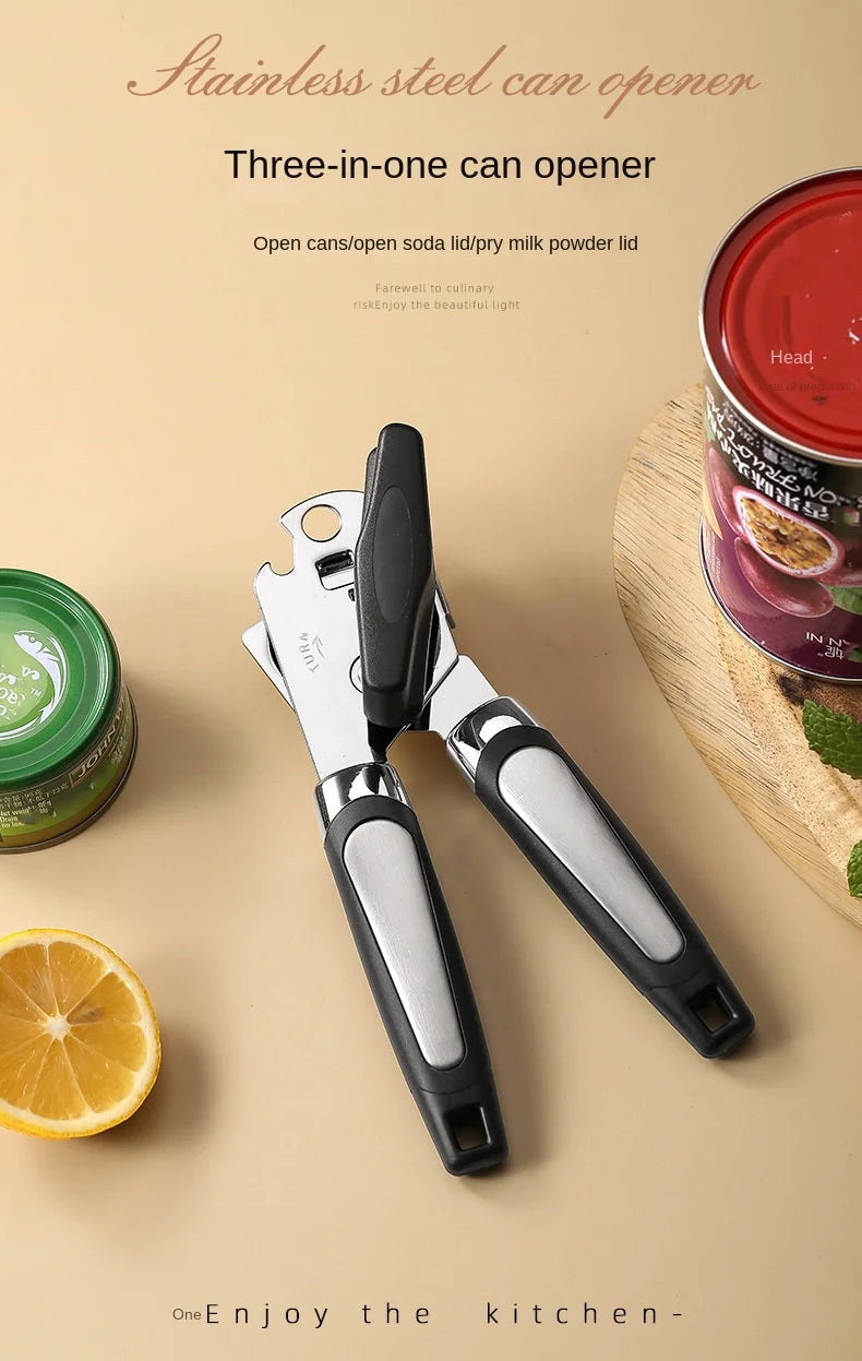 Professional Iron Manual Can Opener Multifunctional Stainless Steel Beer Handle Can Opener Kitchen Gadgets Bottle Openers Jar