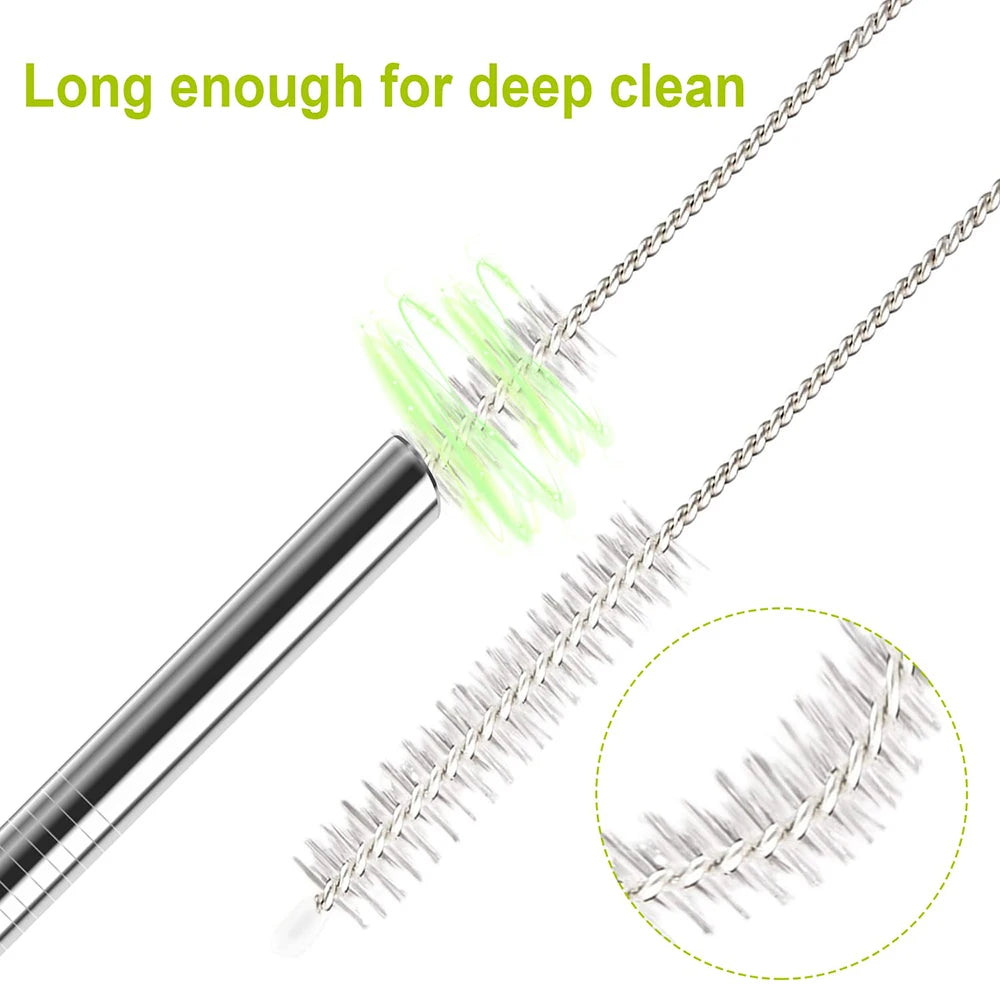 7 Pack Stainless Steel Straw Replacement 40 oz for Stanley Adventure Travel Tumbler, Reusable Straws with Cleaning Brush Compati