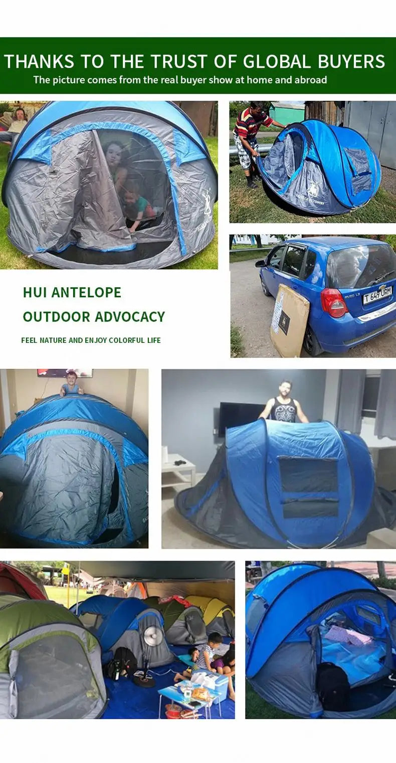 HUI LINGYANG throw tent outdoor automatic tents throwing pop up waterproof camping hiking tent waterproof large family tents