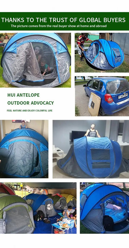 HUI LINGYANG throw tent outdoor automatic tents throwing pop up waterproof camping hiking tent waterproof large family tents