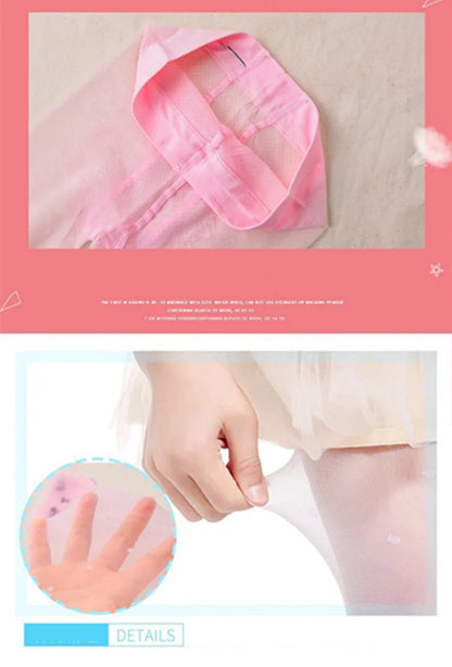 1/4Pcs/Lot Summer Spring Candy Color Cartoon Girls Pantyhose Ballet Dance Tights For Kids Stocking Children Velvet Pantyhose