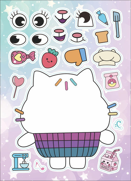 12Sheets Gabby's Dollhouse Make A Face Puzzle Stickers Kids Make Your Own DIY Game Children Cartoon Jigsaw Education Toys Gift