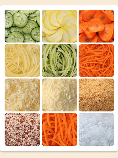 Electric Cheese Grater Portable Salad Maker With 3 Different Shapes of Blades 40W Electric Rotary Slicer Shredder ABS304