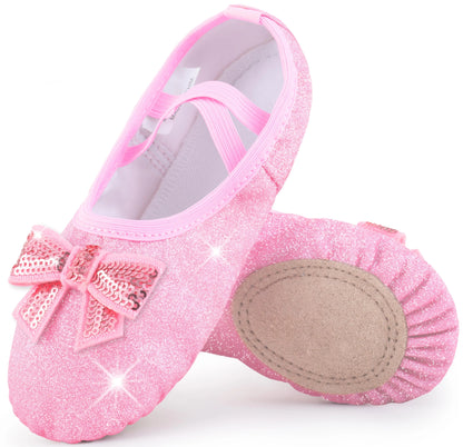 Ballet Shoes Split-Sole Glitter Flats Dance Shoes for Girls Toddler/Kid
