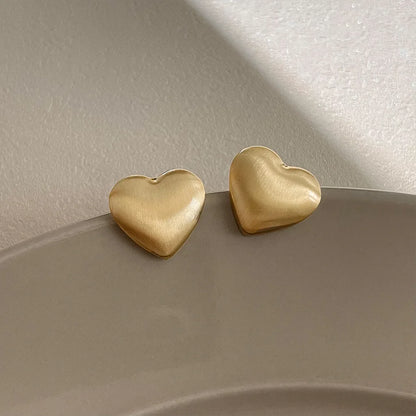 Trendy Brushed Matte Texture Geometric Earrings for Women Japanese and Korean Fashion Temperament Light Luxury Versatile Earring