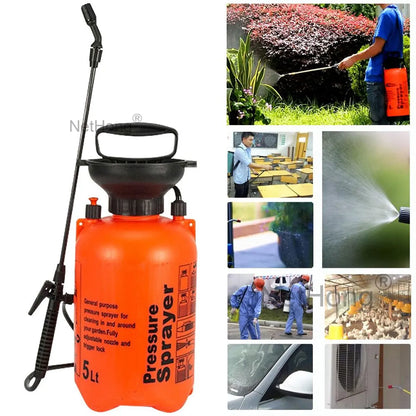NEW 5 Litre Pressure Weed Killer Sprayer Garden Spray Bottle Chemical Water UK.