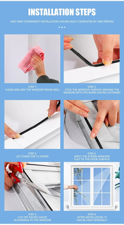 DIY Mosquito Net Self-adhesive Indoor Anti-insect Fly Screen Curtains Window Net Protections Mesh Home Textile Bed Garden