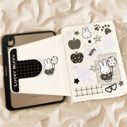 Kawaii Miffy Hasen-Tablet-Hülle, niedliche Cartoon-Ballon-Miffy-Hasen-Acryl-iPad10/air6-Tablet-Hülle, iPad11