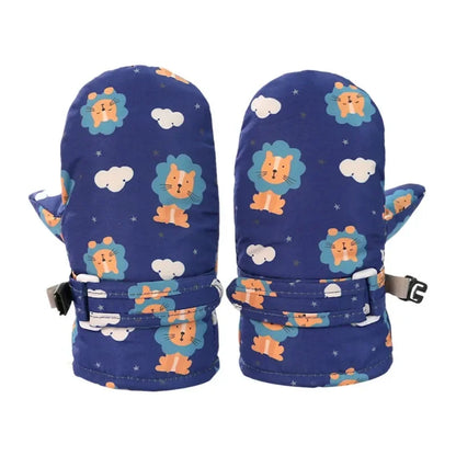 Kids Winter Ski Gloves - Waterproof Cartoon Mittens for Boys & Girls Age 4-6