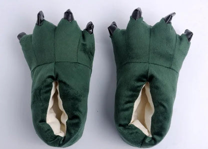 Kids Dinosaur Slippers - Cozy Animal Paw House Shoes for Boys & Girls | Cartoon Stitch Design