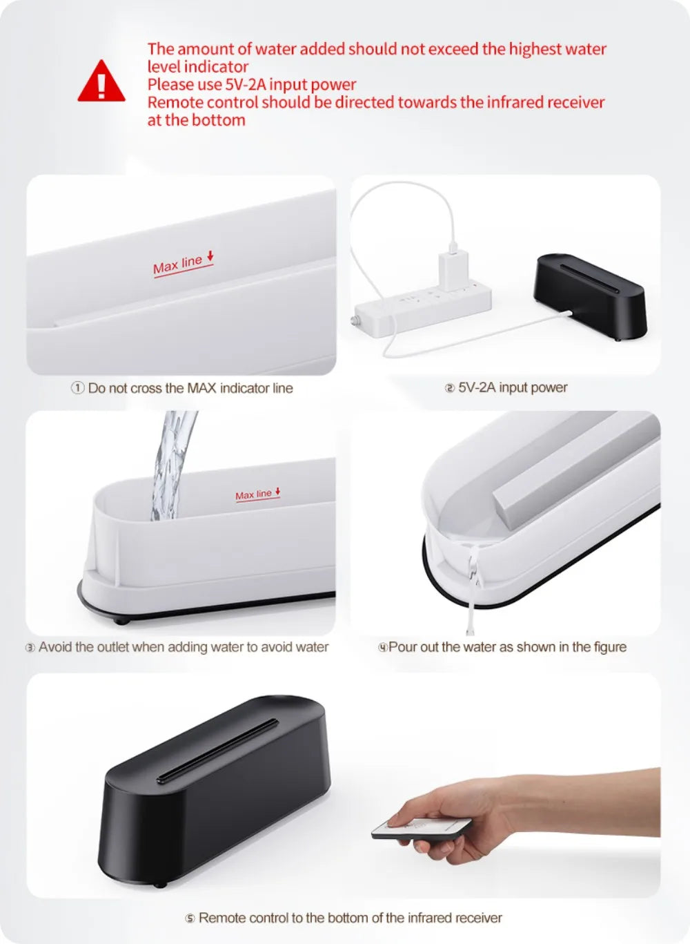 Luftbefeuchter mit Flammen-Aromatherapie-Diffusor, der ätherische Öle in 7 Farben aufnehmen kann, mit Timer und USB-Anschluss für den Schreibtisch.