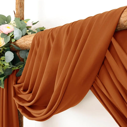 70X500cm Rust Chiffon Wedding Arch Draping Fabric Terracotta Solid Drapery Ceremony Reception Backdrop Curtain Party Swag Decor