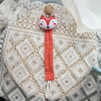 Ins baby pacifier clip baby newborn cotton wooden pacifier chain pacifier pacifier dummy eco-friendly material