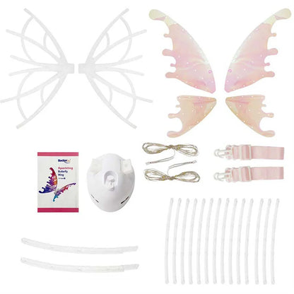 Electrical Butterfly Wings Toy With Music Lights Elf Wings Glowing Shiny Dress Up Moving Fairy Wings For Kids Boys Girls Gift