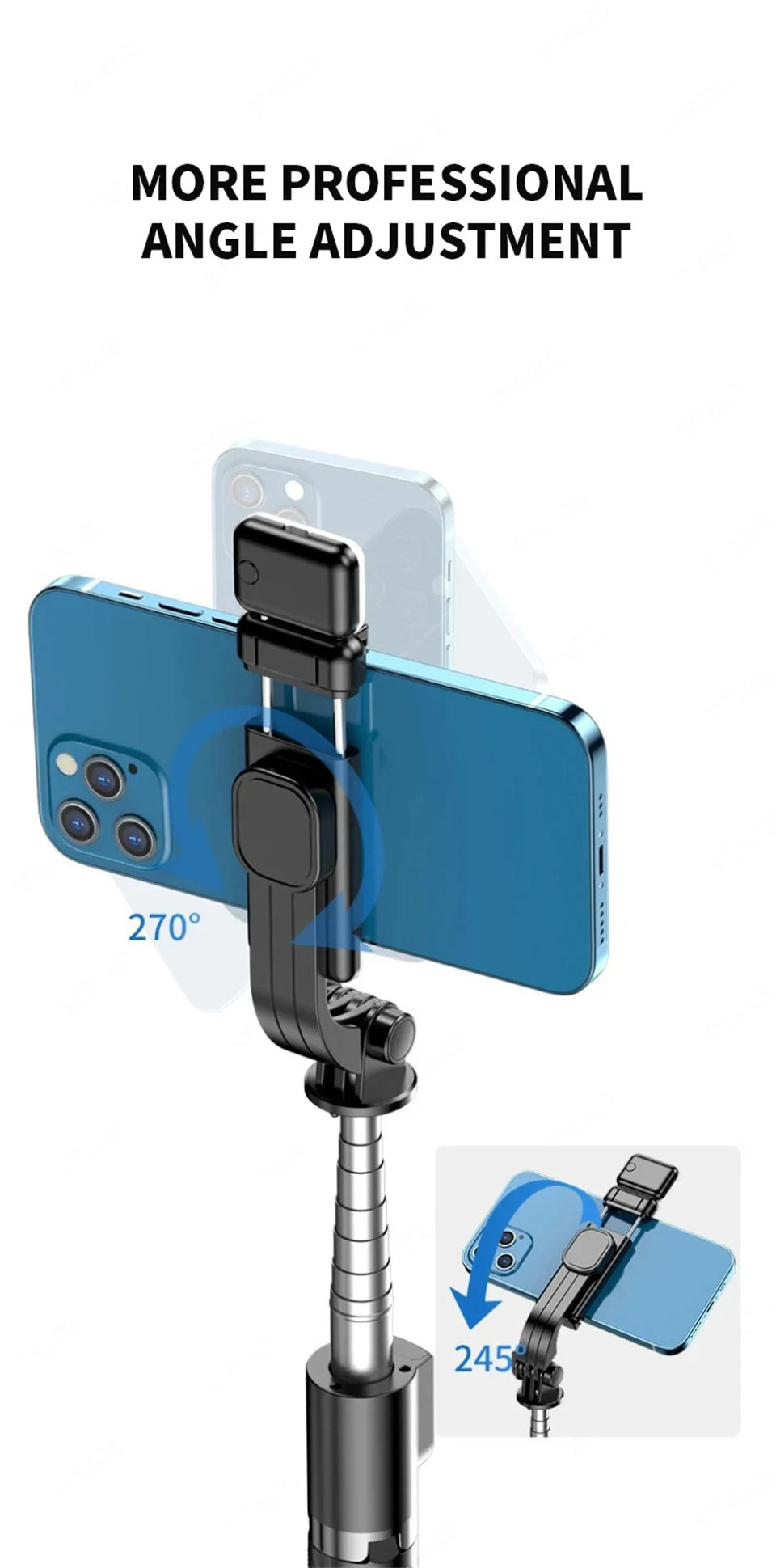 Portable Mini Selfie Stick Led Fill Light Foldable Tripod Phone Stand Holder Support Wireless Bluetooth Remote Control Shutter