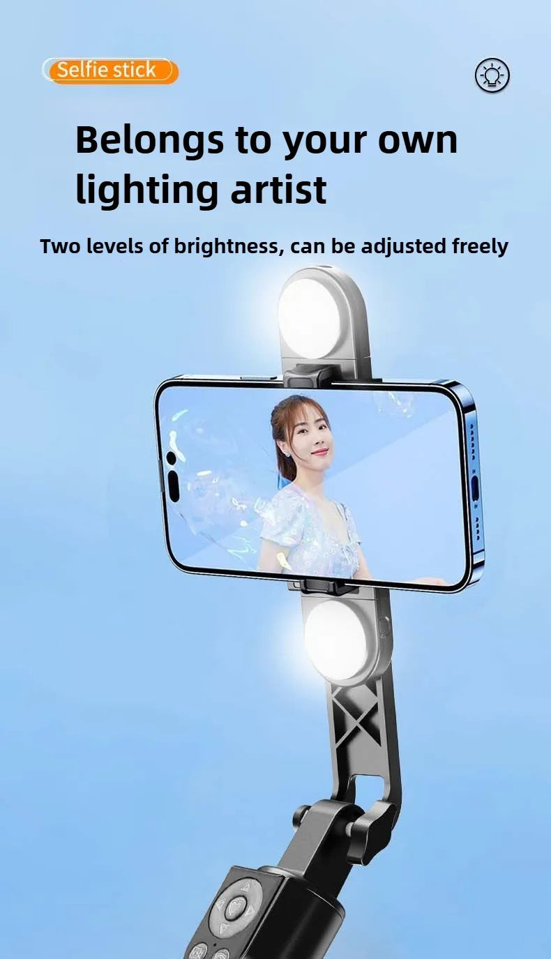 1.8M Long Extended Bluetooth Wireless Selfie Stick Live Broacast Stand Holder Tripod Foldable With Fill Light For Smartphones
