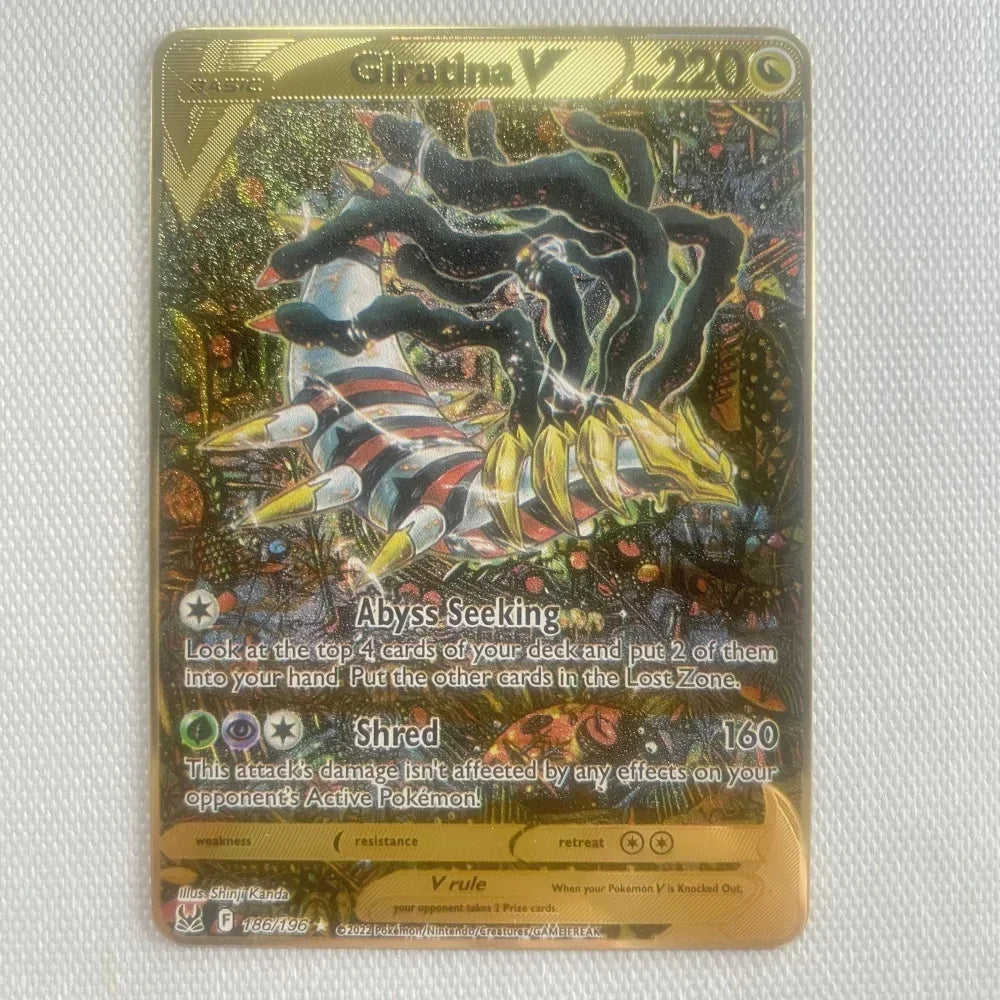 Pokémon 32er-Karten Goldmetall-Pokémon-Karten Englisch Harte Eisenkarten Mewtu Pikachu Gx Glurak Vmax Paket Spielkollektion