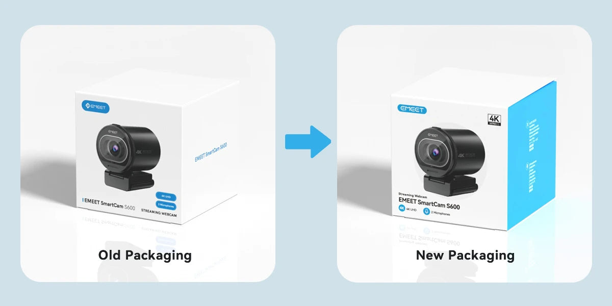 4K Webcam 1080P 60FPS Autofocus Streaming Web Camera EMEET S600 Living Stream Camera With Mics&Privacy Cover for Tiktok/YouTube