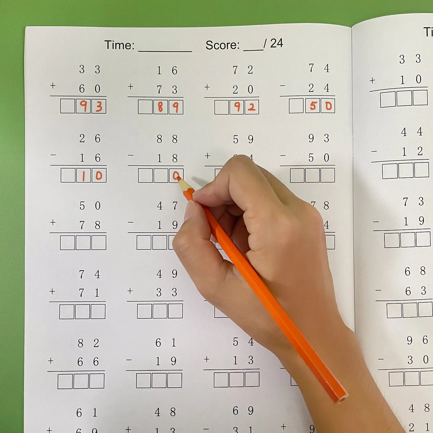 32 Pages Children's Math Enlightenment Workbook Addition and Subtraction Within 20 Mental Arithmetic Problems Activity Workbook