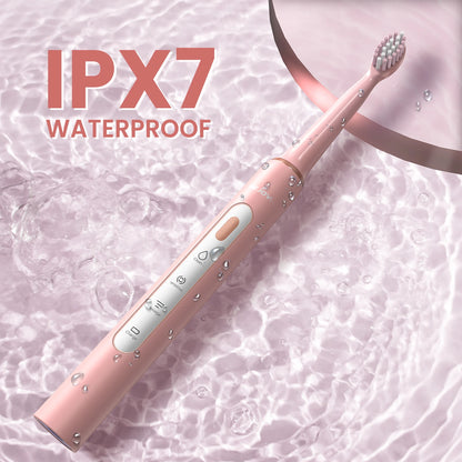 SEJOY Electric Sonic Toothbrush 3 modes Clean USB Rechargeable IPX7 Waterproof Electric Tooth Brushes with 7pcs Replacement Head