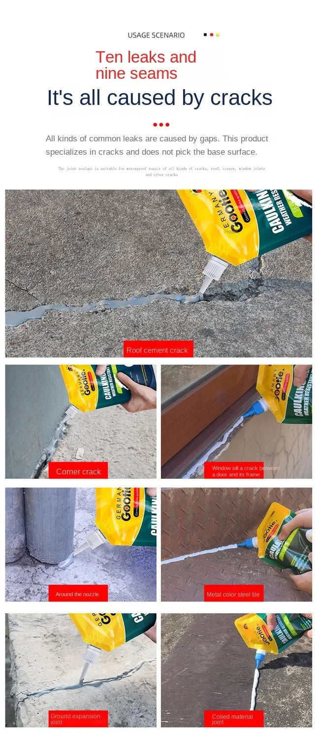 Caulk Roofing Waterproof Sealant  Angle Crack Repair Cement Durable Plugging Material Leak Fixing Maintenance Easy-Use Solution