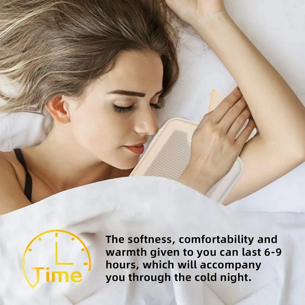 2 Litre Hot Water Bottles Natural Rubber Capacity Heat Therapy Pain Relief