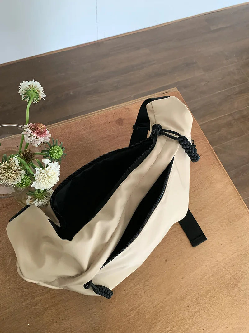 Korean Simplified New Moon Bag Fashionable Design Wheat ear Cross Body Bag Versatile High end Single Shoulder Dumpling Bag