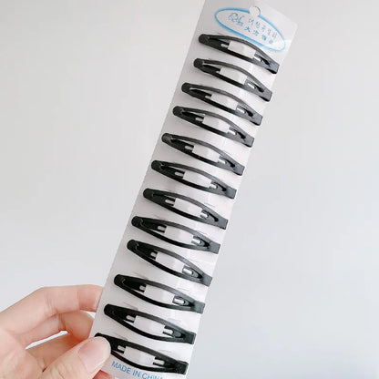 12Pcs/Set Black Barrettes BB Hair Clips Professional Hairpins Hair Accessories For Women Girls Styling Tool Headdress 5-8cm