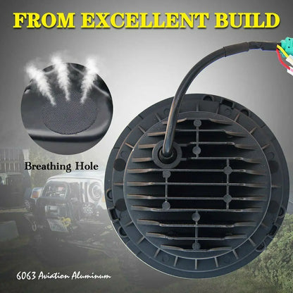 7 inch Moto LED Headlight For Harley Bike With 4-1/2"4.5" LED Passing Lamps Fog Lights 7"Bracket Mounting Ring Motorcycle